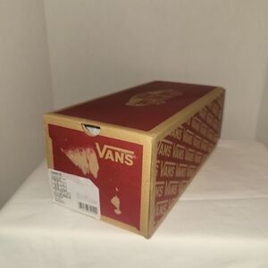 Vans red shoebox for Classic White Checkered Slides. Box Only